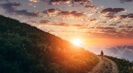 Sunset over mountain